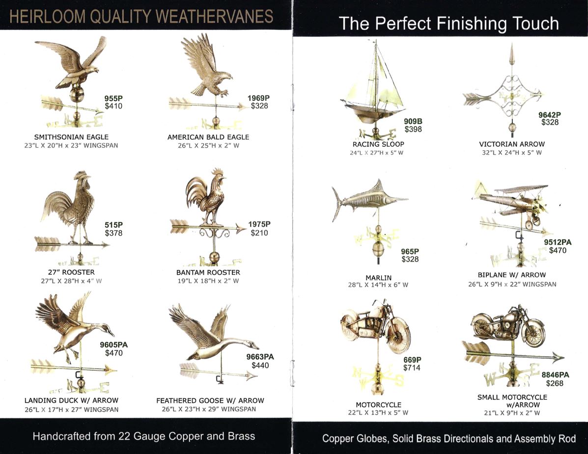 selection of weather vane cupolas